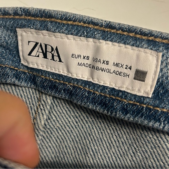 Zara XS Z1975 Denim Cross Over Button-Front Midi Skirt - Picture 3 of 6